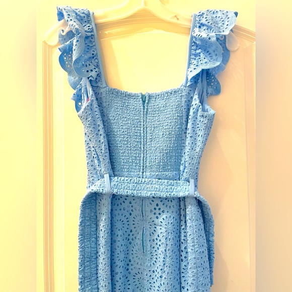 Lilly Pulitzer Dress Purple Eyelet Romper-Like Size Small - Picture 3 of 4